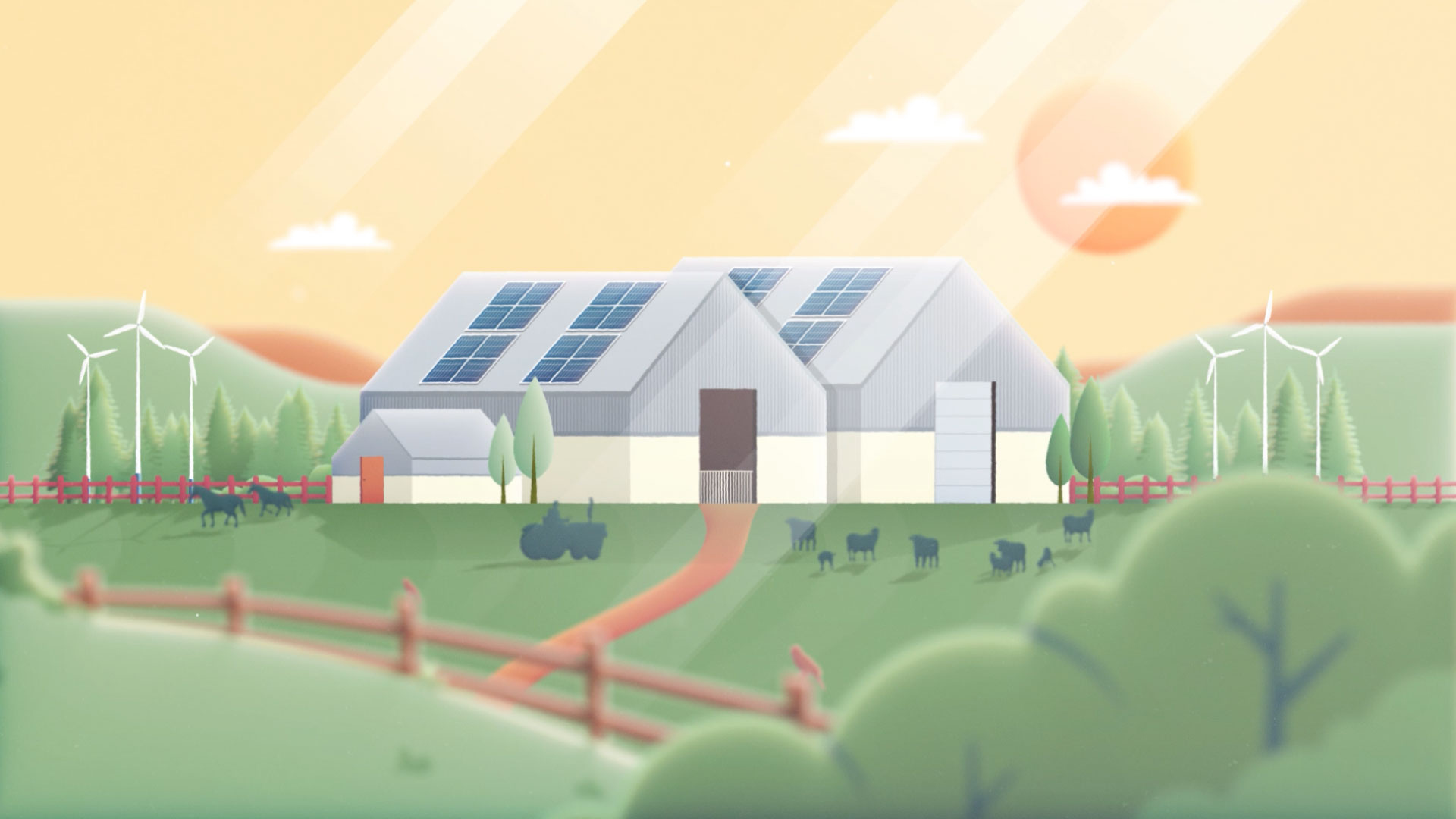 Animated farm house