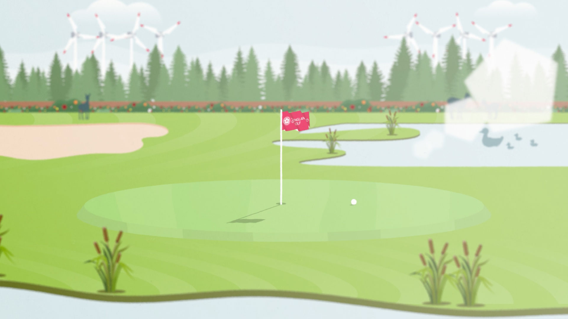 Animated scene of a golf course